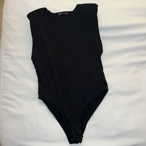 zara shoulder pad bodysuit